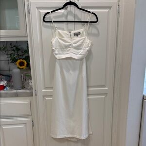 White Spaghetti-Strap Midi Dress